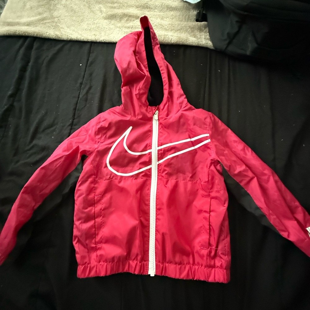 Nike Kids Red Hooded Raincoat